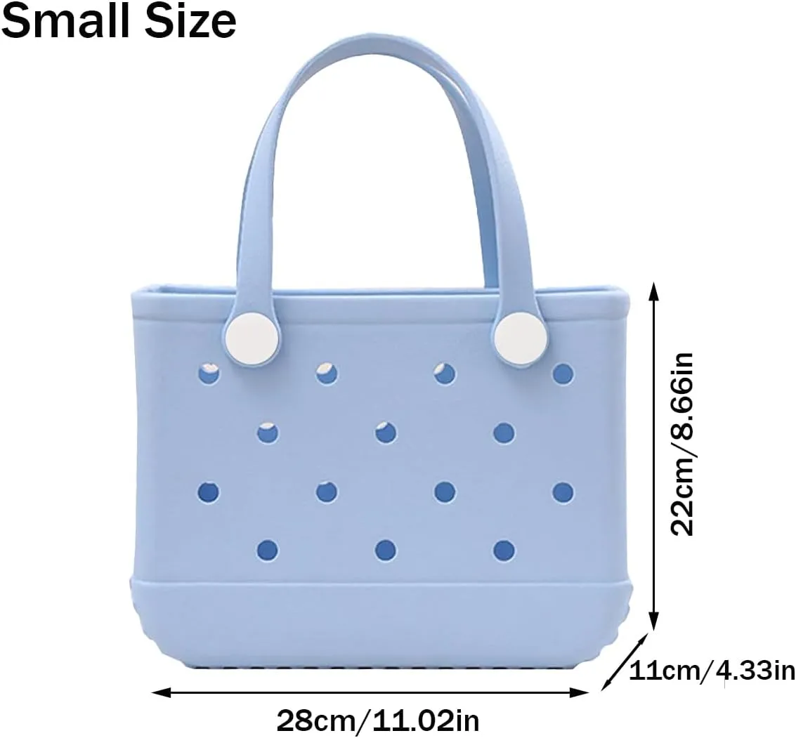 Waterproof Beach Bags Rubber Tote - Small Rubber Beach Totes Bag for Kids, Mini Travel Tote Bag