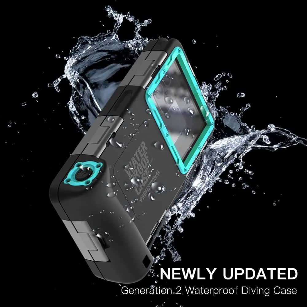 Waterproof Phone Case,Universal Diving Phone Case Dry Bag Beach Travel Essentials Outdoor Surfing Swimming Snorkeling Photo Video Case for iPhone/Samsung/Google/Motorola (Black/Blue)