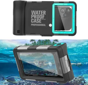Waterproof Phone Case,Universal Diving Phone Case Dry Bag Beach Travel Essentials Outdoor Surfing Swimming Snorkeling Photo Video Case for iPhone/Samsung/Google/Motorola (Black/Blue)