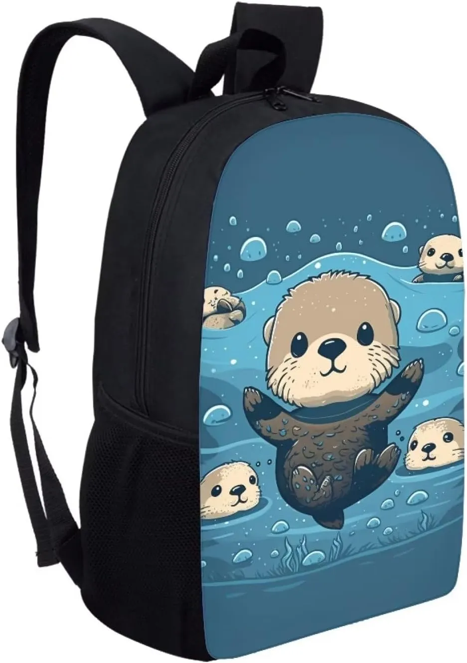 WELLFLYHOM Sea Otter Backpack for School Girl Bookbag Middle High School Bag Elementary Kids Boy Schoolbag Back to School Supplies Back Pack Purse Child Students Travel Bag Knapsack for Daycare