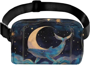 Whale Fanny Pack for Women Belt Bag Lightweight Waist Bags Waterproof Purse with Adjustable Straps Wallet Casual Presents Travel Workout