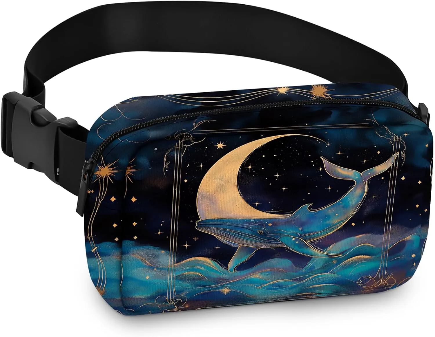 Whale Fanny Pack for Women Belt Bag Lightweight Waist Bags Waterproof Purse with Adjustable Straps Wallet Casual Presents Travel Workout