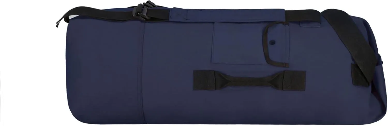 WHITEDUCK G.I Top Load Military Rucksack Style Double Strap Duffel Bag Heavy Duty and Water Resistant- Gym, Sports, Travel, Hiking, Backpacking (21" x 37", Navy)