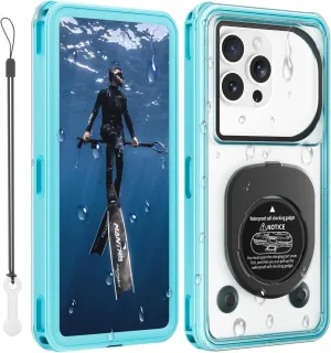 WIFORT Underwater Phone Case for Snorkeling, Pro Diving IP68 Waterproof Case with Lanyard, Universal Under Water Video Cellphone Case for iPhone 16 Galaxy Pixel Moto All Series, Up to 6.9" - Teal