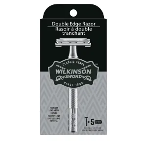Wilkinson Sword Double Edge Razor for Men With 5 Double Edge Razor Blades Refills