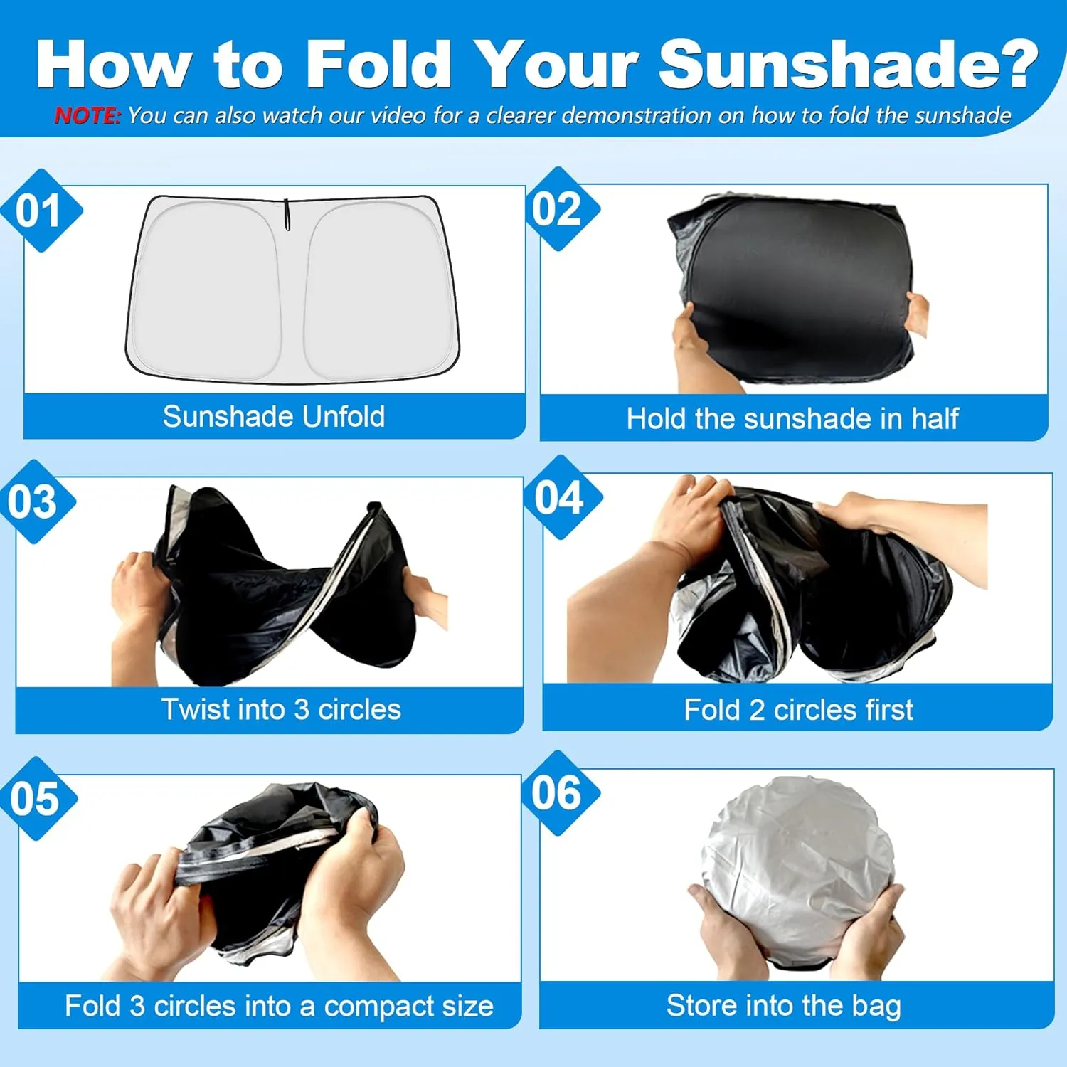 Windshield Sun Shade for 2016-2025 Chevy Malibu Accessories, Foldable Window Sunshade Sun Visor Protector, Front Windshield Sunshade Sun Shield Blocks UV Rays Heat