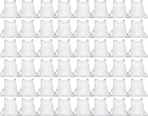 Winterlace 48 Pc Drawstring Backpacks Sports, Bulk Gym Cinch Sack Bag Sports Travel