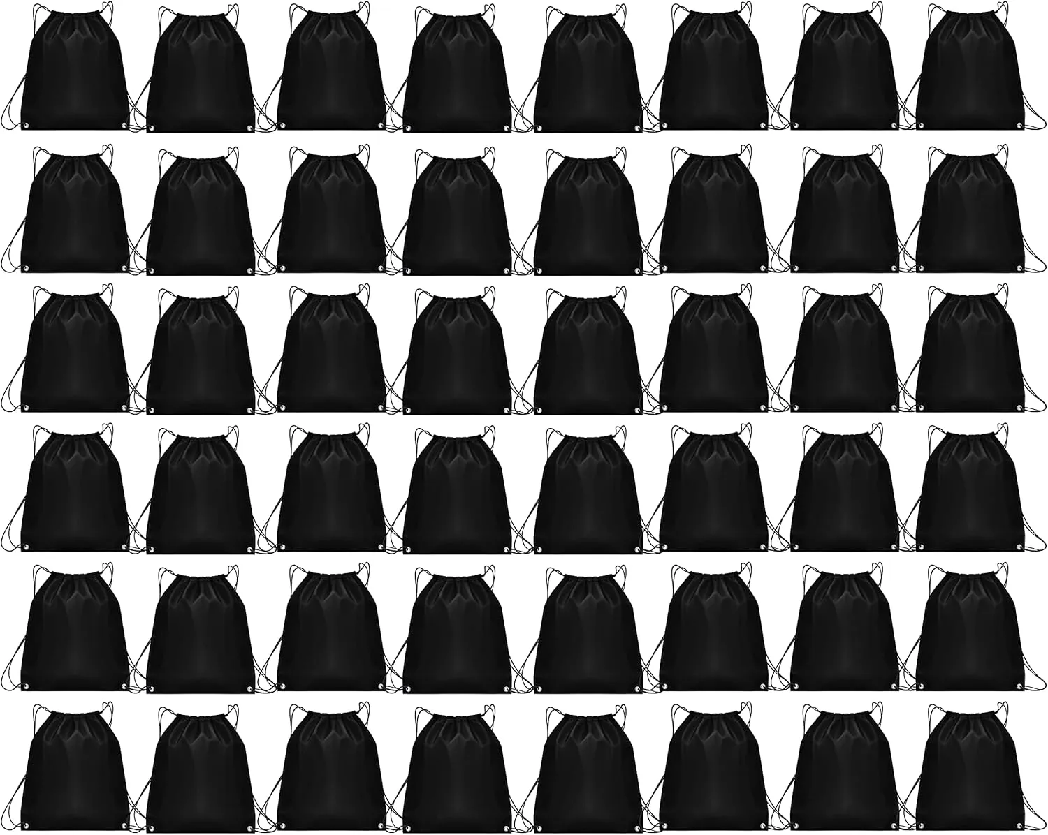 Winterlace 48 Pc Drawstring Backpacks Sports, Bulk Gym Cinch Sack Bag Sports Travel
