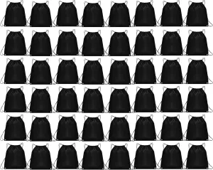 Winterlace 48 Pc Drawstring Backpacks Sports, Bulk Gym Cinch Sack Bag Sports Travel