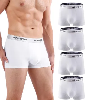 wirarpa Mens Trunks Underwear Cotton Boxer Briefs Short Leg Comfortable Underpants 4 Pack