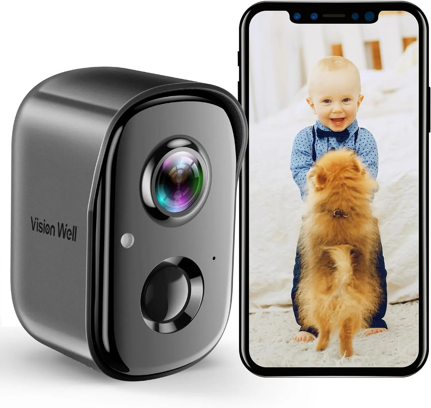 Wireless Indoor Security Cameras, 2K Battery Powered Outdoor AI Motion Detection WiFi Home Camera with Siren, Spotlight, Color Night Vision,2-Way Talk, SD/Cloud Storage