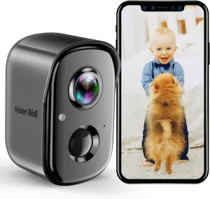 Wireless Indoor Security Cameras, 2K Battery Powered Outdoor AI Motion Detection WiFi Home Camera with Siren, Spotlight, Color Night Vision,2-Way Talk, SD/Cloud Storage