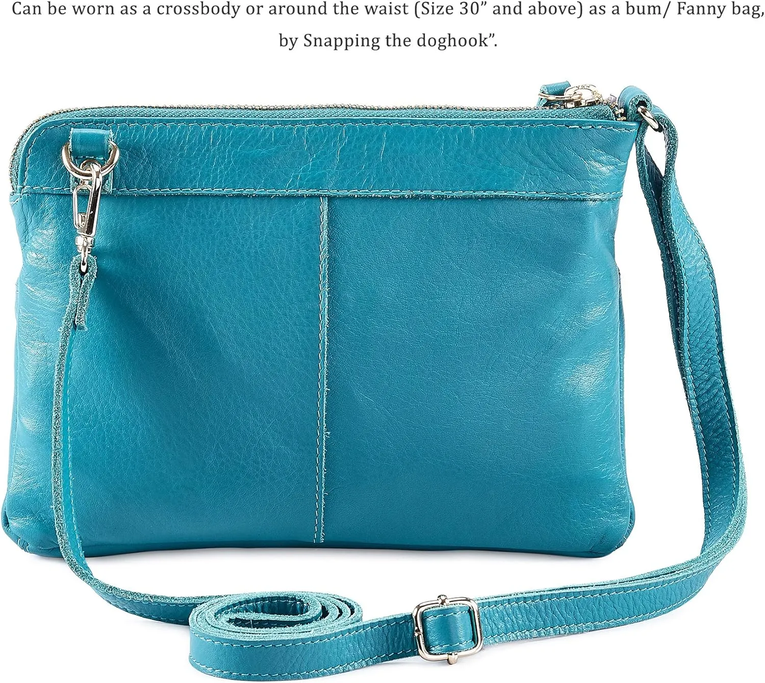 Wise Owl Accessories Small Crossbody Sling Bag Real Leather Purse for Women Crossover Trendy Shoulder Handbag