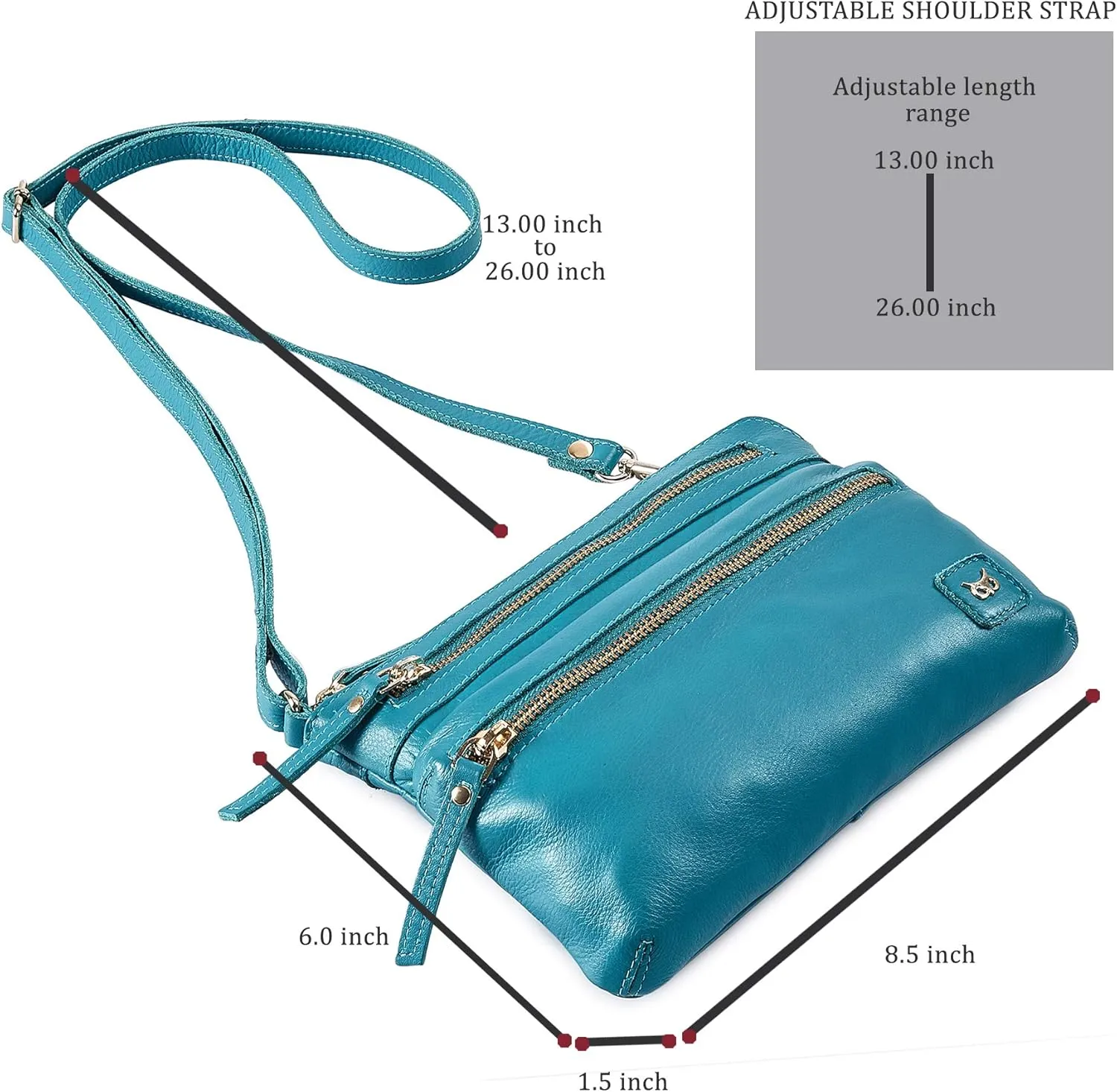 Wise Owl Accessories Small Crossbody Sling Bag Real Leather Purse for Women Crossover Trendy Shoulder Handbag