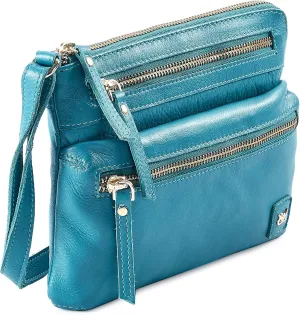 Wise Owl Accessories Small Crossbody Sling Bag Real Leather Purse for Women Crossover Trendy Shoulder Handbag