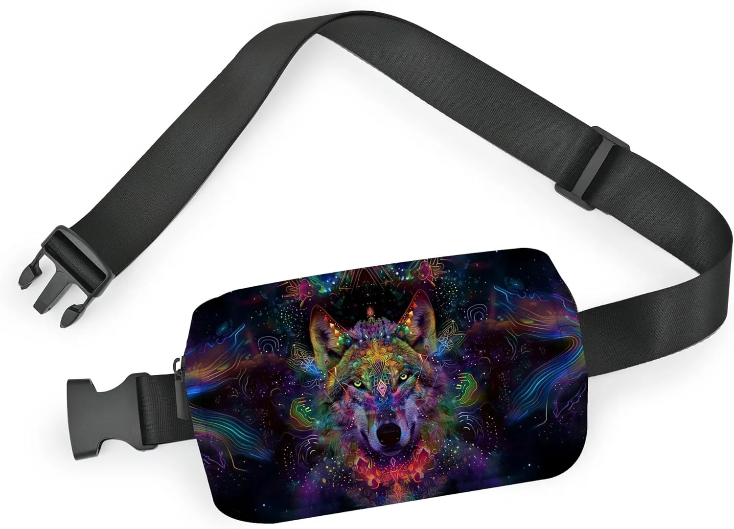 Wolf Fanny Pack Fashion Belt Bag Small Crossbody Bags for Women Casual Waist Packs with Adjustable Strap