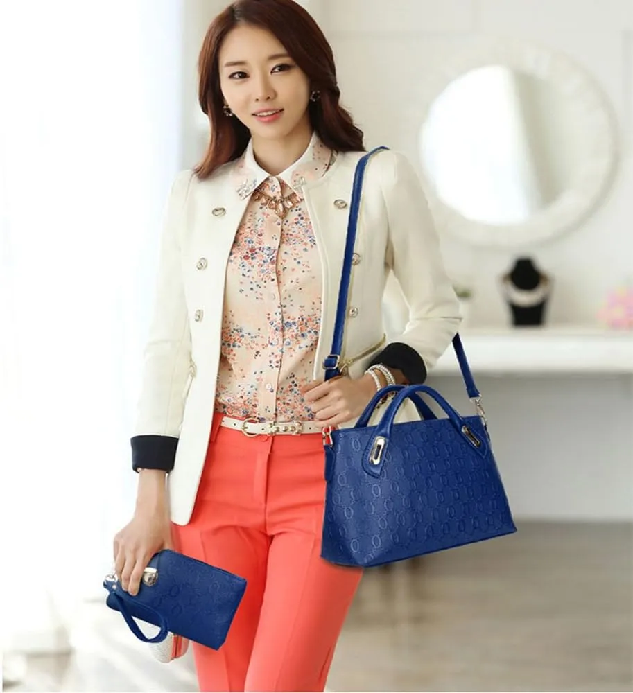 Women 4 Pcs Top Handle Satchel Hobo Handbag Set Large Tote  Purse  Shoulder Bag Card Holder