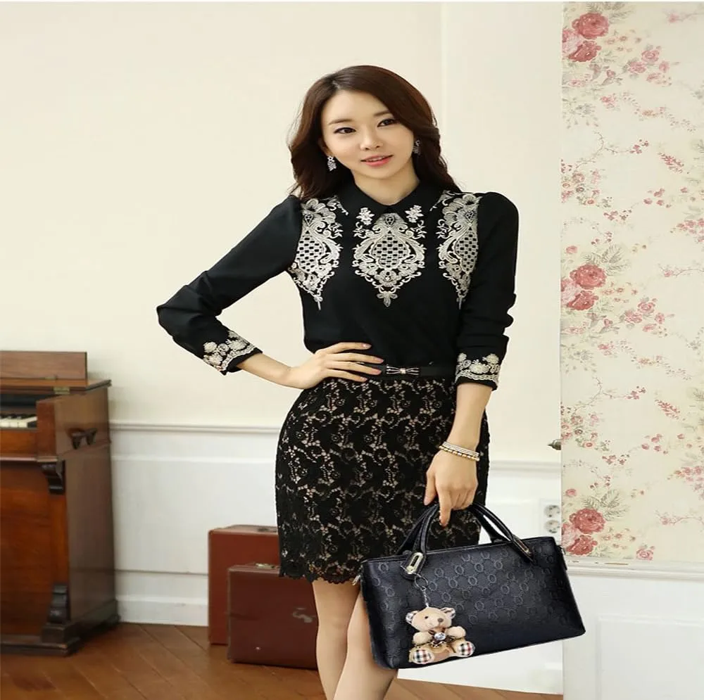 Women 4 Pcs Top Handle Satchel Hobo Handbag Set Large Tote  Purse  Shoulder Bag Card Holder