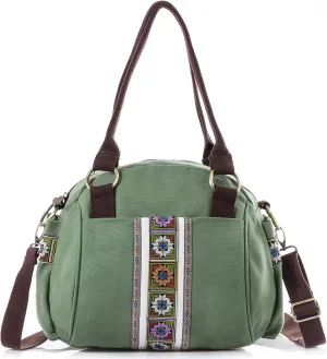 Women Canvas Top-Handle Handbag, Vintage Heavy-duty Crossbody Bag Tote Handbag