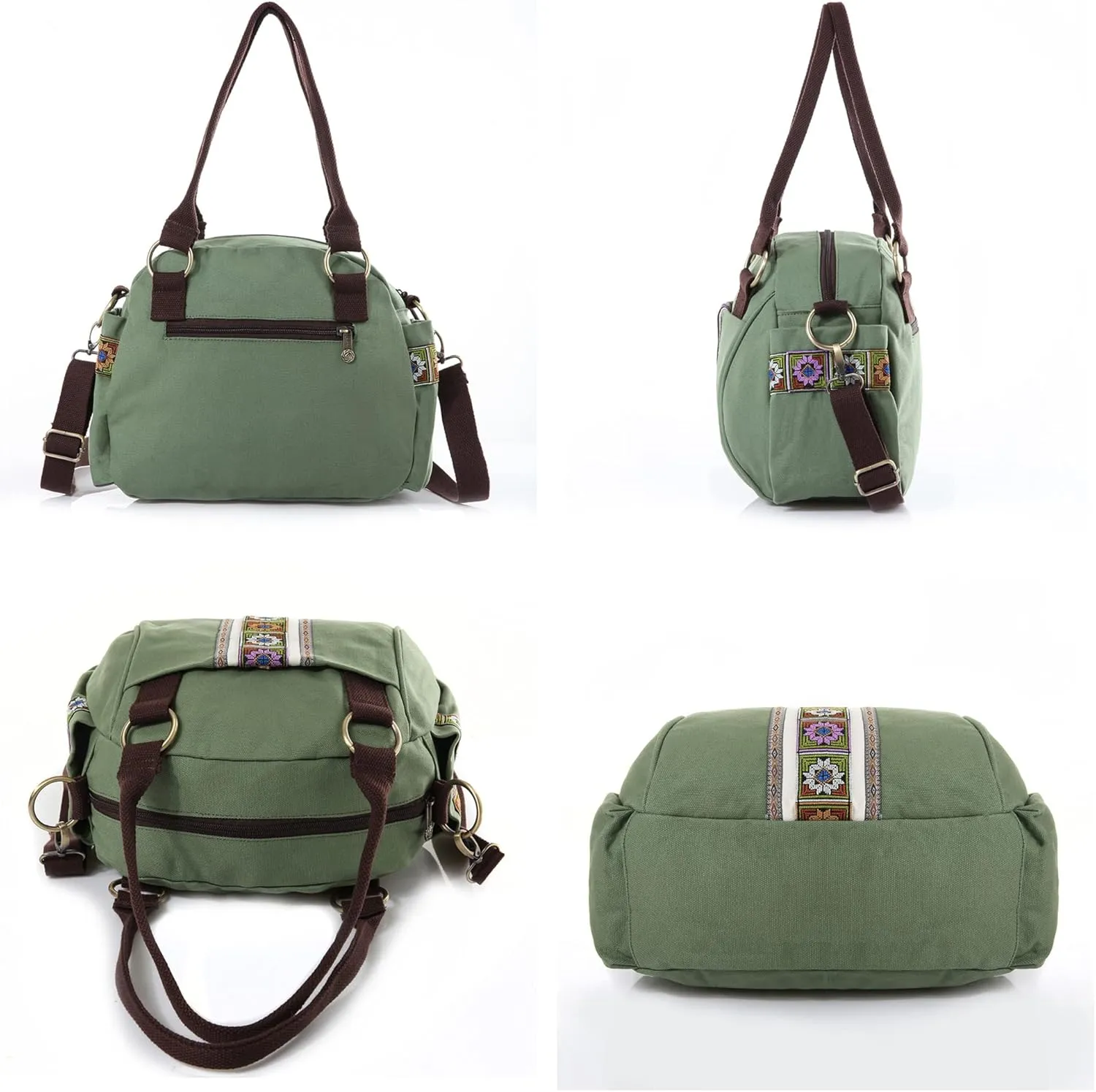 Women Canvas Top-Handle Handbag, Vintage Heavy-duty Crossbody Bag Tote Handbag