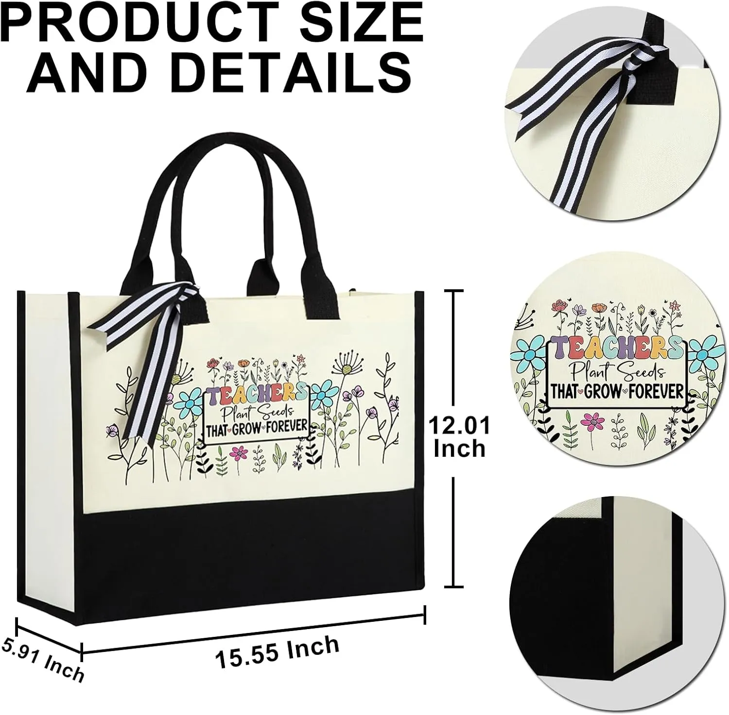 Women Canvas Tote Bag, Gifts for Her Birthday, Mother's Day, Valentine’s Day, Christmas, Thanksgiving or Retire Gifts
