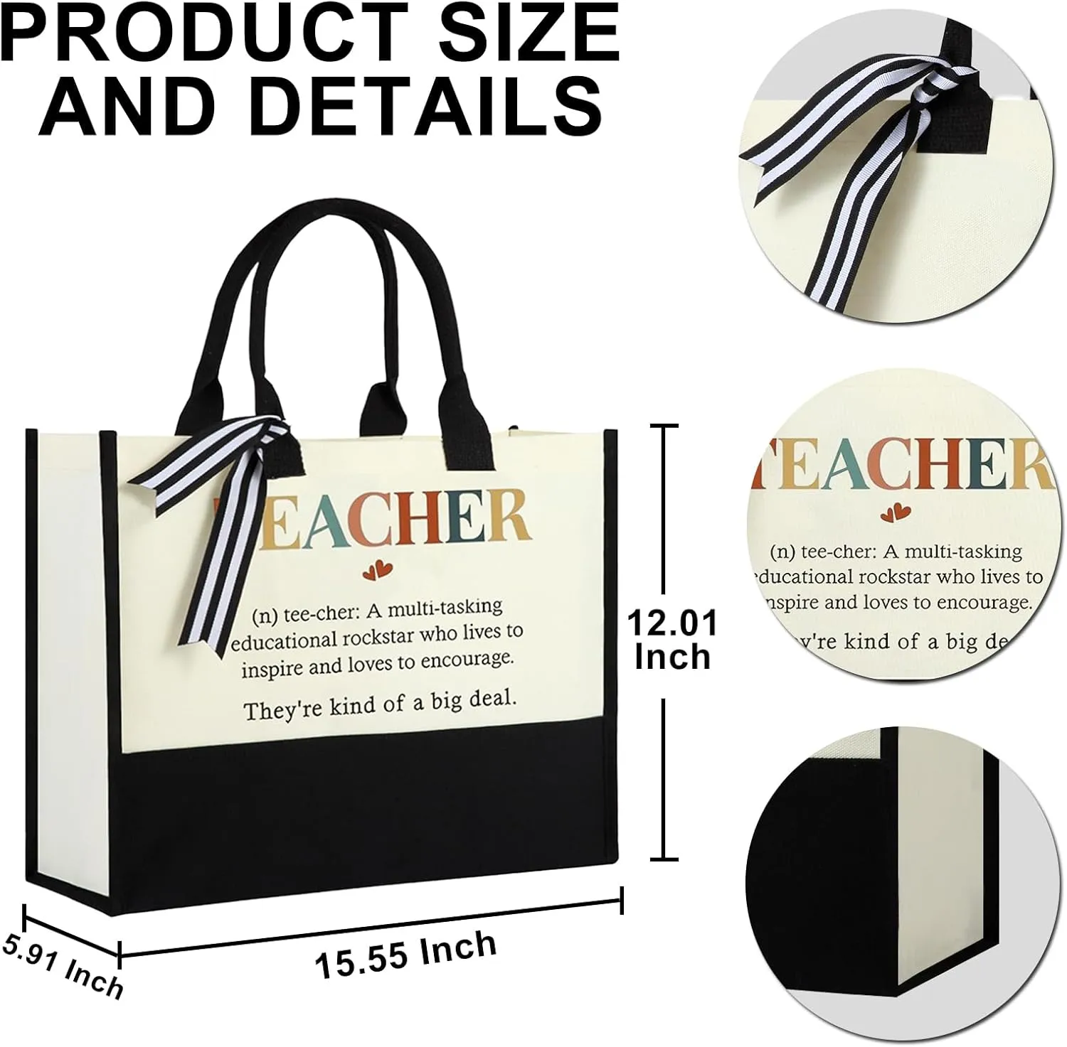 Women Canvas Tote Bag, Gifts for Her Birthday, Mother's Day, Valentine’s Day, Christmas, Thanksgiving or Retire Gifts