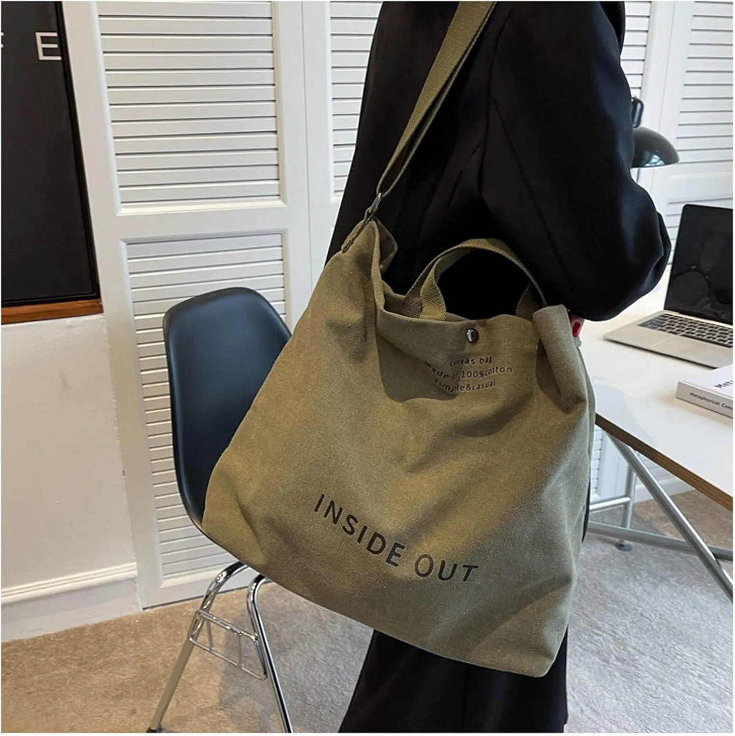 Women Canvas Tote Handbags Casual Shoulder Work Bag Crossbody Top Handle Bag Cross-body Handbags