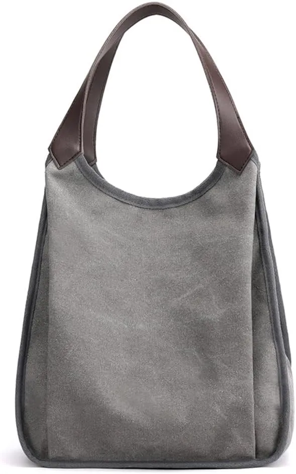 Women Canvas Tote Handbags Underarm Bag Top Leather Handle Shoulder Casual Work Purses