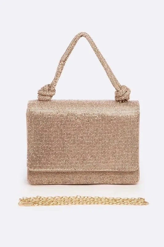 women Elegant Rhinestone Top Handle Clutch Bag – Small Bridal Party Purse brides, bridesmaids, or evening partygoers