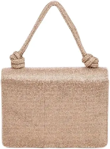 women Elegant Rhinestone Top Handle Clutch Bag – Small Bridal Party Purse brides, bridesmaids, or evening partygoers