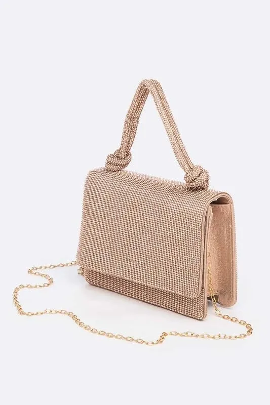 women Elegant Rhinestone Top Handle Clutch Bag – Small Bridal Party Purse brides, bridesmaids, or evening partygoers