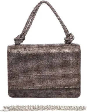 women Elegant Rhinestone Top Handle Clutch Bag – Small Bridal Party Purse brides, bridesmaids, or evening partygoers
