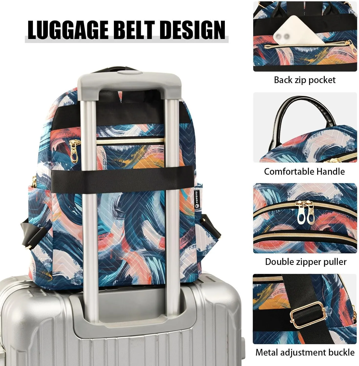 Women Fashion Backpack Purse Abstract Art Graffiti Painting Mini Travel Backpack Ladies Shoulder Bag Work Daypack 8.5L