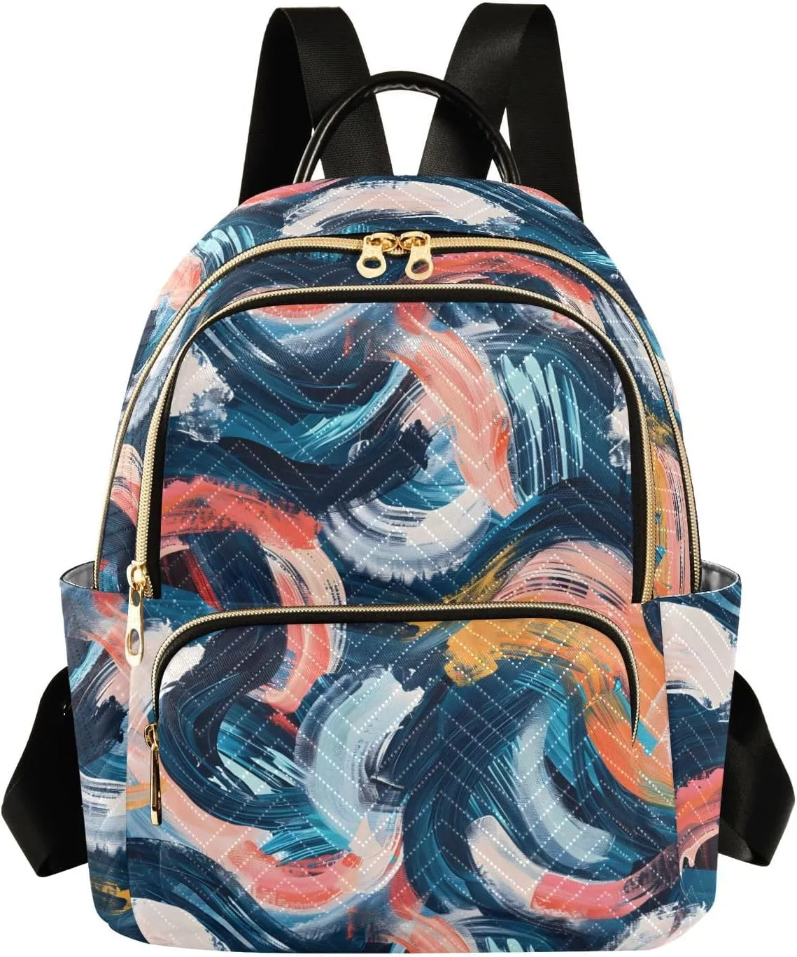 Women Fashion Backpack Purse Abstract Art Graffiti Painting Mini Travel Backpack Ladies Shoulder Bag Work Daypack 8.5L