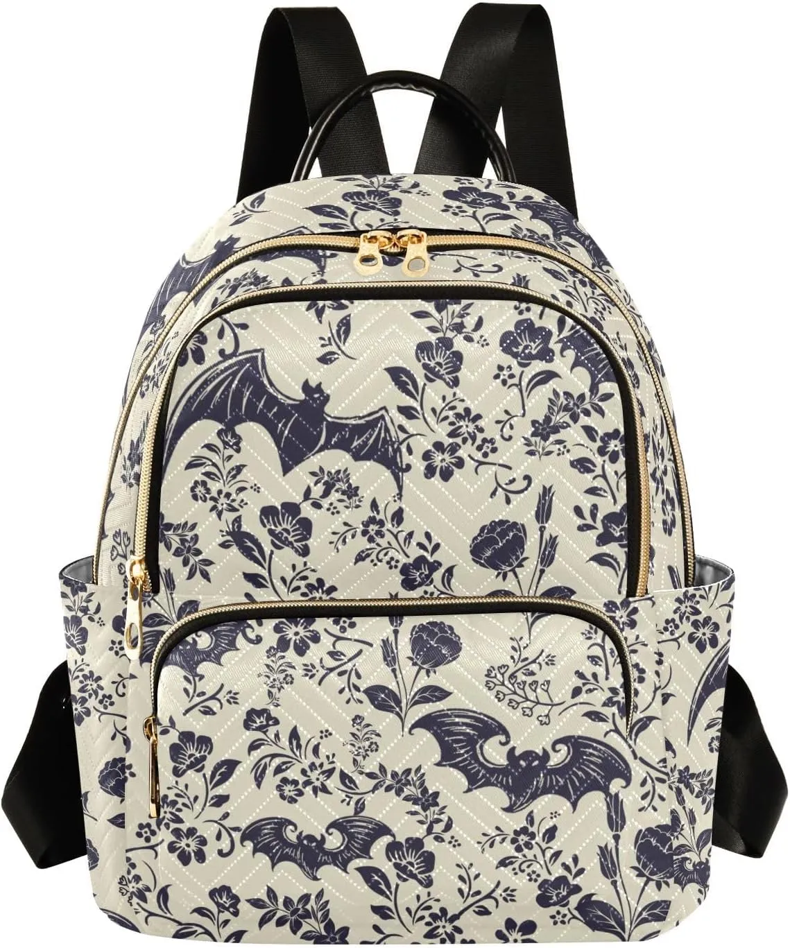 Women Fashion Backpack Purse Casual Lightweight Travel Shoulder Bag Goth Bats Rucksack Ladies Bag, Medium