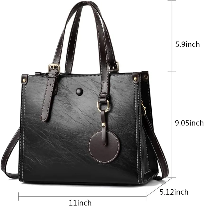 Women Fashion Handbag Vegan Leather Tote Shoulder Bag Multi-pockets Work Shopper Satchel Christmas Crossbody Purses