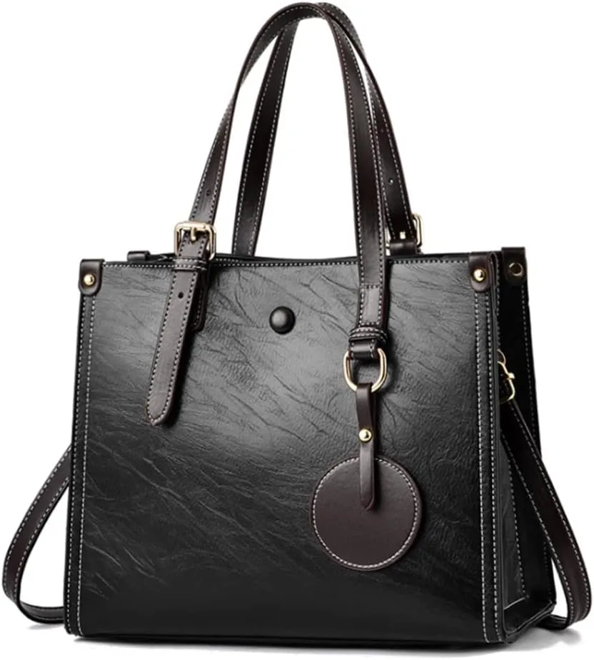 Women Fashion Handbag Vegan Leather Tote Shoulder Bag Multi-pockets Work Shopper Satchel Christmas Crossbody Purses