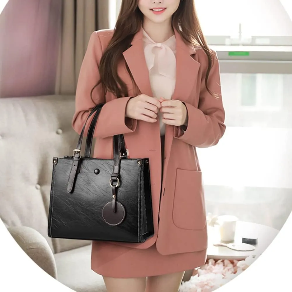 Women Fashion Handbag Vegan Leather Tote Shoulder Bag Multi-pockets Work Shopper Satchel Christmas Crossbody Purses