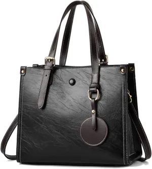 Women Fashion Handbag Vegan Leather Tote Shoulder Bag Multi-pockets Work Shopper Satchel Christmas Crossbody Purses