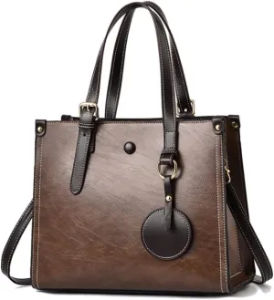 Women Fashion Handbag Vegan Leather Tote Shoulder Bag Multi-pockets Work Shopper Satchel Christmas Crossbody Purses