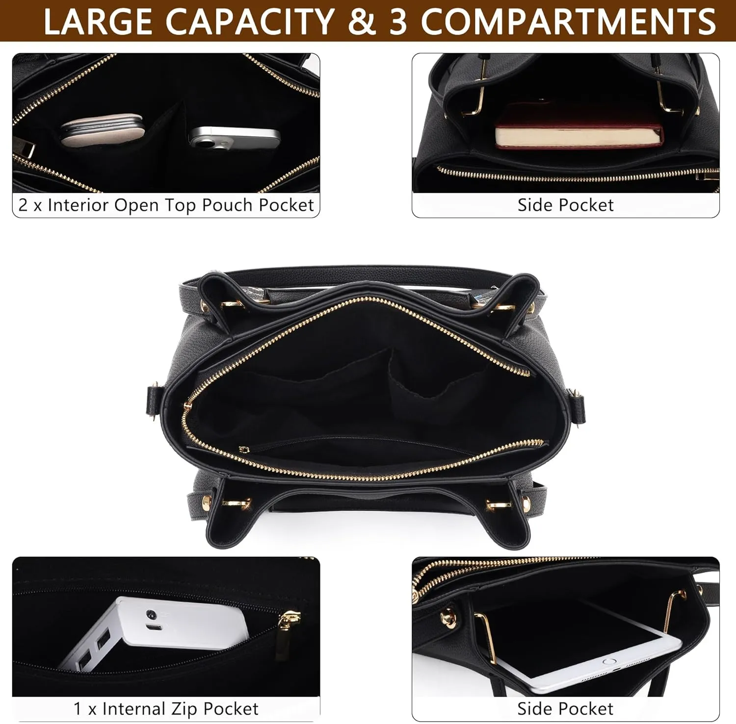 Women Fashion Handbags Vegan Leather Tote Bag Shoulder Bag Top Handle Satchel Floral Purses for Women