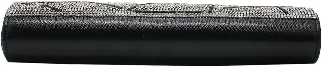Women Geometric Patterns Top Handle Bag Bling Crystals Evening Bag with Detachable Chain for Formal Dinner