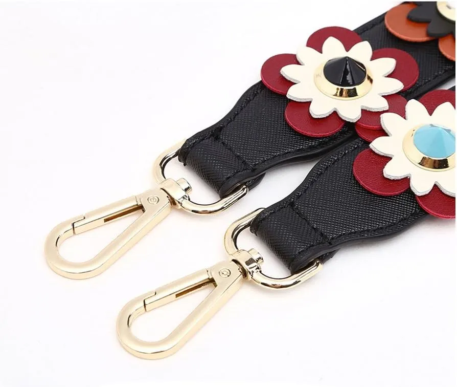 Women Girls Wide Purse Strap Replacement Guitar Style Multicolor Canvas Crossbody Strap for Handbags
