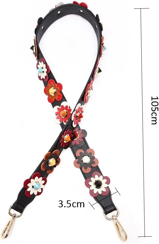 Women Girls Wide Purse Strap Replacement Guitar Style Multicolor Canvas Crossbody Strap for Handbags