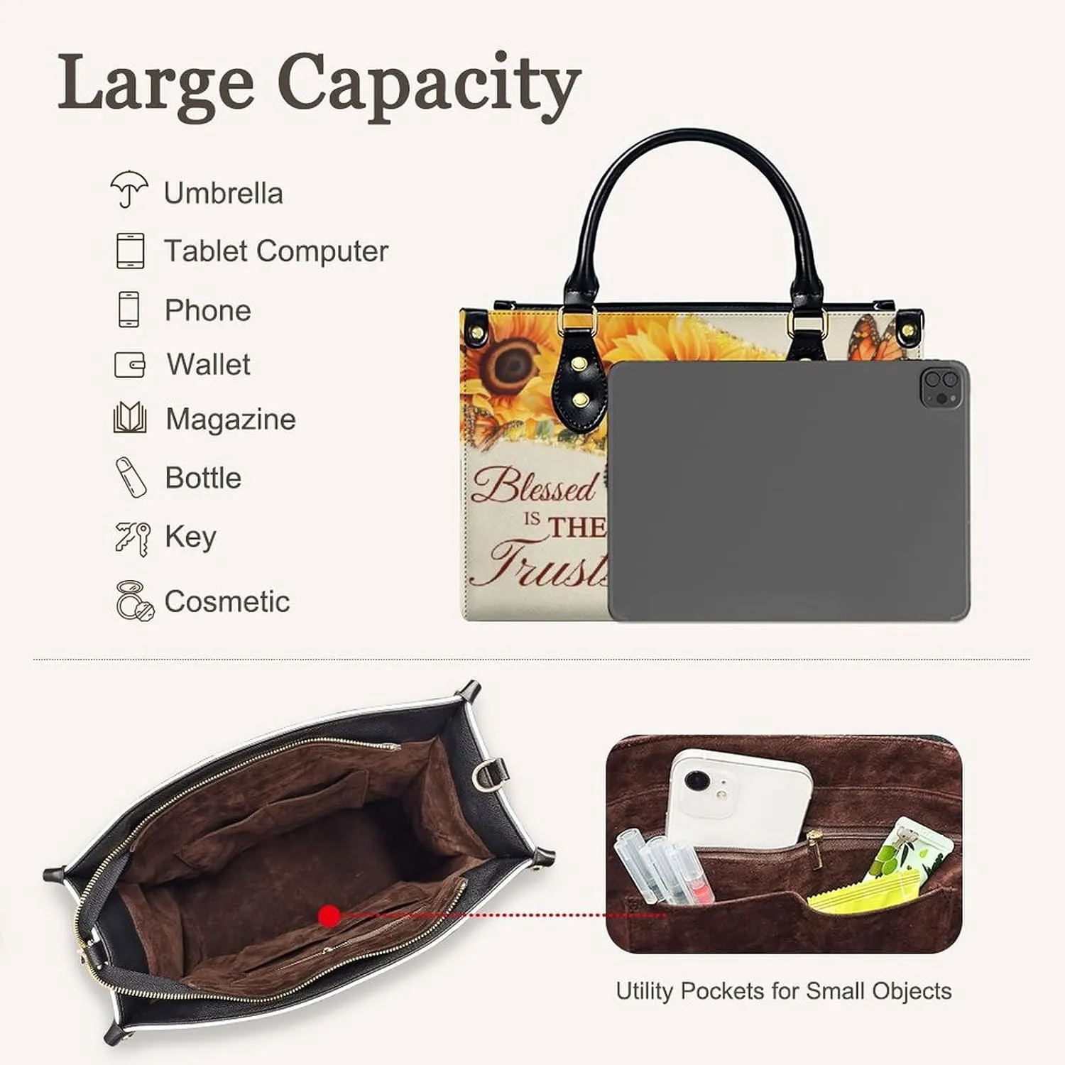 Women Handbag - Medium Top Handle Shoulder Bags - Tote Bag Gift for Women - PU Leather Handbags for Work, Travel