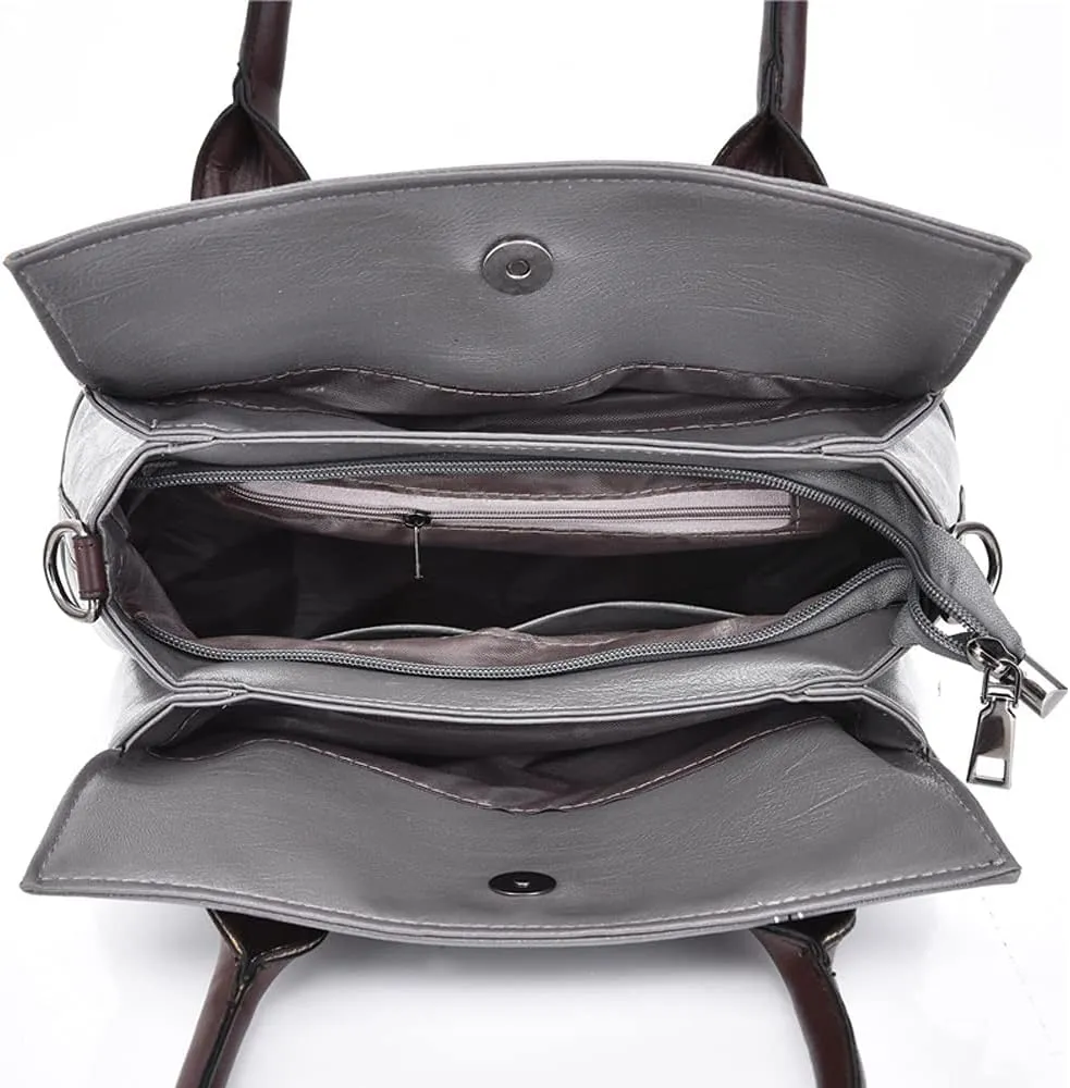 Women Handbag PU Leather Casual Large Capacity Crossbody Bags Messenger Bag Hobo Bags with Long Shoulder Bag Strap