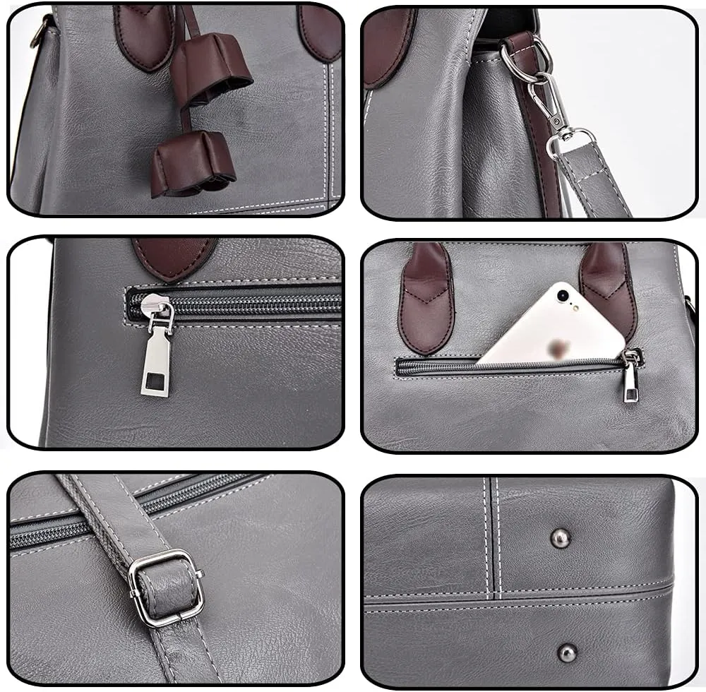 Women Handbag PU Leather Casual Large Capacity Crossbody Bags Messenger Bag Hobo Bags with Long Shoulder Bag Strap