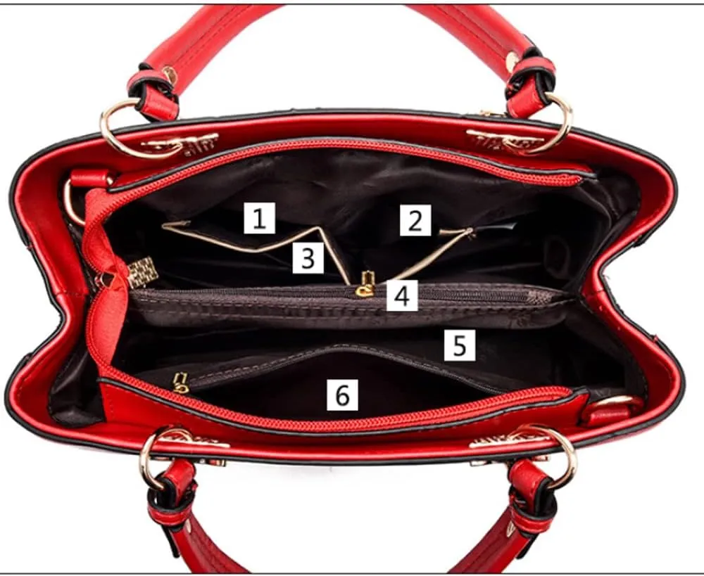 Women Handbag PU Leather Crocodile Pattern Handbag Fashion Shoulder Bag Hit Color Messenger Bag