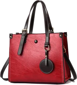 Women Handbag Tote Top Handle PU Leather Shoulder Satchel Crossbody Messenger Bag