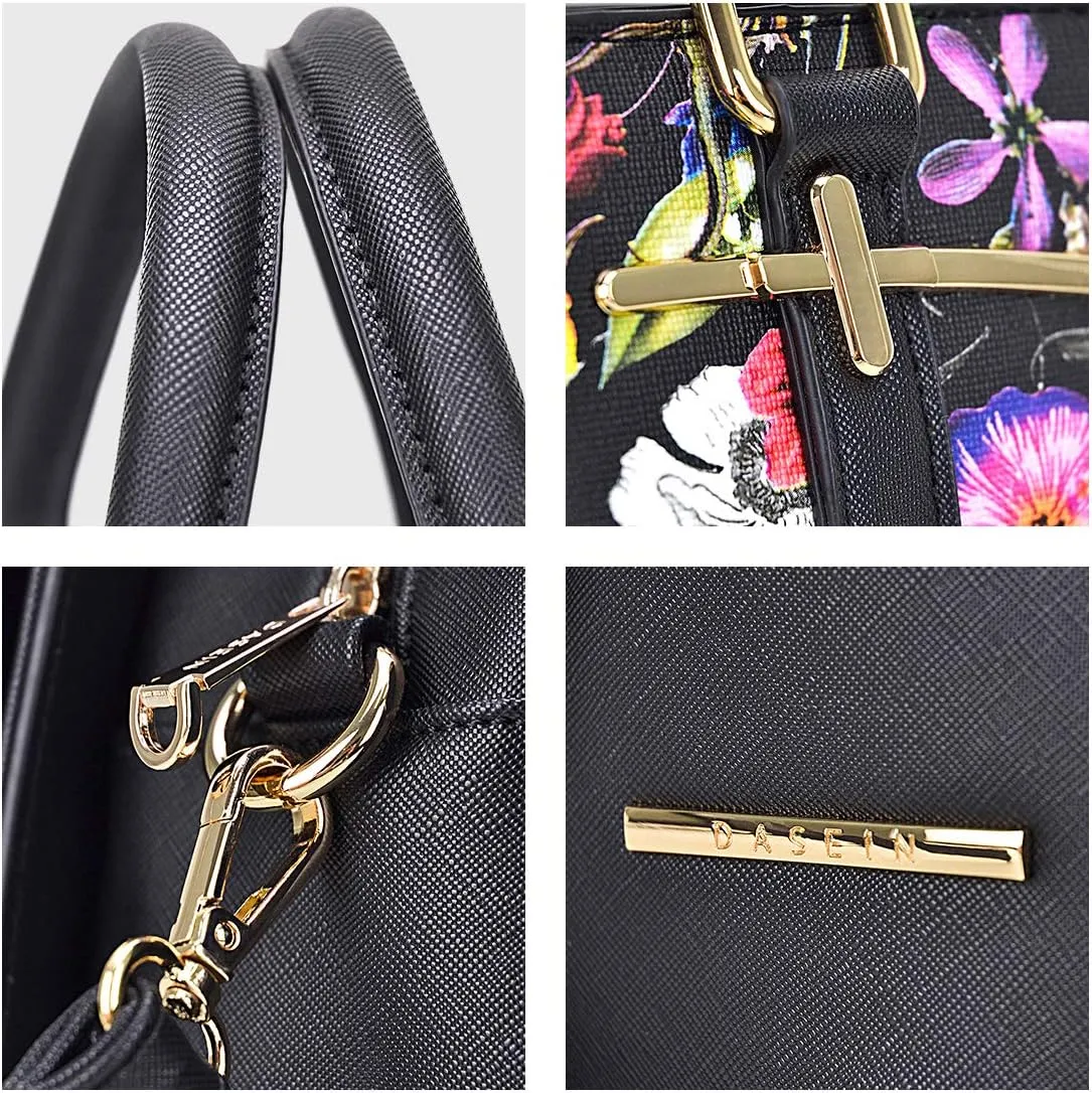 Women Handbag Wallet Tote Shoulder Hobo Bag Top Handle Satchel Purse Set 2pcs with 3 Compartments